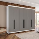 Ver imagem 1 de Roupeiro Casal Valência 6 Portas 4 Gavetas 242x214cm Branco/Cinza 240834