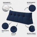 Ver mais imagens de Almofada Encosto Triangular Cama Leitura Cabeceira Suede