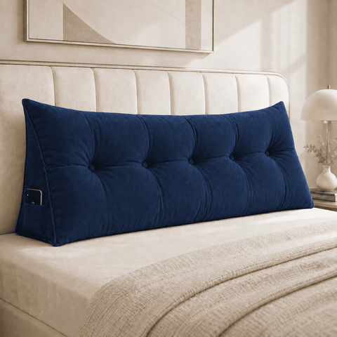 Almofada Encosto Triangular Cama Leitura Cabeceira Suede