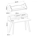 Ver imagem 3 de Mesa Escrivaninha Sofia com Prateleira Decorativa 100% Mdf Branco - Pnr Móveis