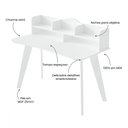 Ver imagem 4 de Mesa Escrivaninha Sofia com Prateleira Decorativa 100% Mdf Branco - Pnr Móveis