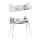 Ver imagem 2 de Mesa Escrivaninha Sofia com Prateleira Decorativa 100% Mdf Branco - Pnr Móveis