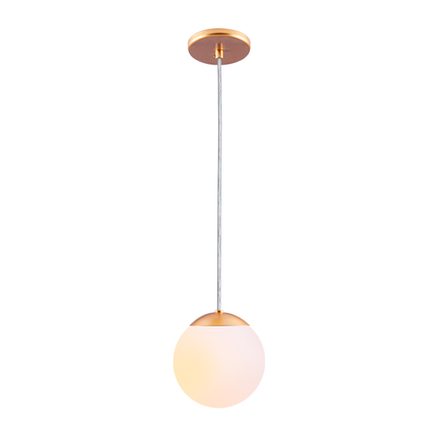 Lustre Sala Pendente Vidro Globo Jabuticaba Cozinha Quarto Chelsea P/ 1 Lâmpada E27 Bivolt Dourado