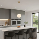 Ver imagem 2 de Lustre Sala Pendente Vidro Globo Jabuticaba Cozinha Quarto Chelsea P/ 1 Lâmpada E27 Bivolt Dourado