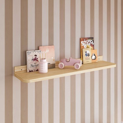 Prateleira Decorativa 90cm Wave Casatema MadeiraOriginals Marrom