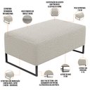 Ver imagem 3 de Puff Decorativo Sala De Estar Cléo 90cm Base De Ferro Preto W01 Bouclê Creme - Lyam Decor