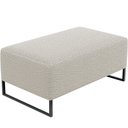 Ver imagem 1 de Puff Decorativo Sala De Estar Cléo 90cm Base De Ferro Preto W01 Bouclê Creme - Lyam Decor