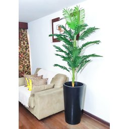 Palmeira Decoração Realista + Vaso Decorativo - 7