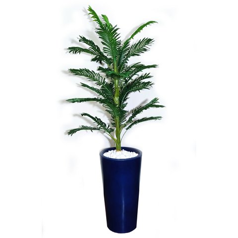 Palmeira Decoração Realista + Vaso Decorativo