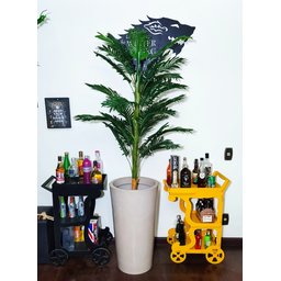 Palmeira Decoração Realista + Vaso Decorativo - 8