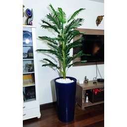 Palmeira Decoração Realista + Vaso Decorativo - 4