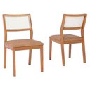 Ver imagem 2 de Mesa de Jantar Ficus 2,10 com 8 Cadeiras Bella Madeira/off White/kaki + Buffet Isa Cinamomo