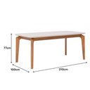 Ver imagem 3 de Mesa de Jantar Ficus 2,10 com 8 Cadeiras Bella Madeira/off White/kaki + Buffet Isa Cinamomo