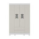 Ver imagem 6 de Guarda-roupa Infantil 122cm com Vidro 4 Portas e 2 Gavetas Fofura Multimóveis Mp4483 Branco/off