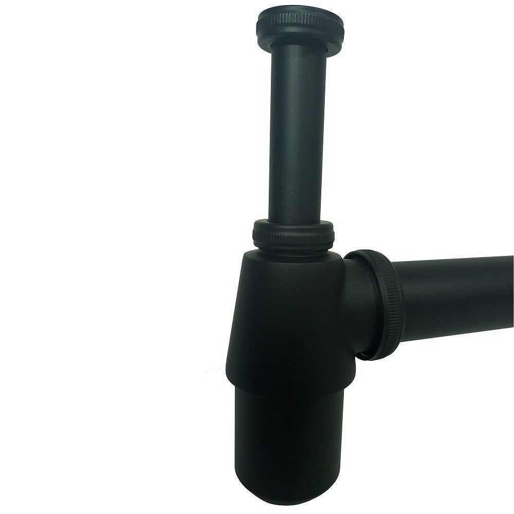 Sifão Metal Preto Fosco para Lavatório ou Cuba 7/8 x 1.1/2 x 30 cm - 2