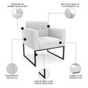 Ver imagem 3 de Namoradeira e 2 Poltronas Industrial Preto Ana Bouclé Off - Ibiza