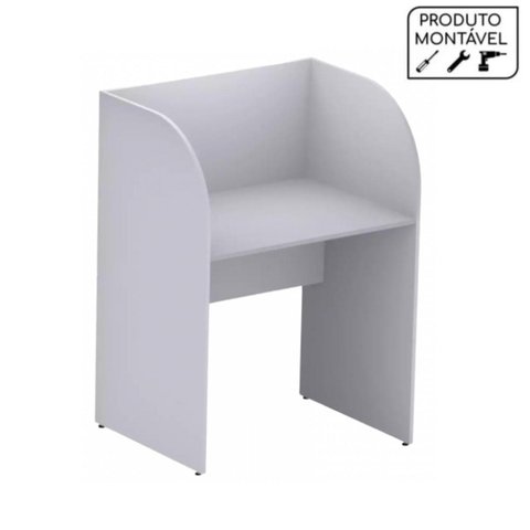 Baia INICIAL FECHADA para Atendimento 1,20×0,80×0,60m c/ FUNDO – New City – CINZA/CINZA – 24012