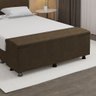 Baú Sapateira Estofada Casal Queen Size 160 Cm Terra Veludo Skybox Marrom - 4