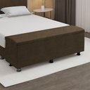 Ver imagem 4 de Baú Sapateira Estofada Casal Queen Size 160 Cm Terra Veludo Skybox Marrom