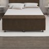 Baú Sapateira Estofada Casal Queen Size 160 Cm Terra Veludo Skybox Marrom - 6