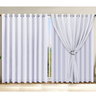 CORTINA VOIL CROSS BRANCO FORRO MICROFIBRA 6.00 X 2.50 ILHÓS CROMADO - 1