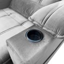Ver imagem 7 de Poltrona Reclinável Retrátil Thor Veludo com Almofada Lombar Cinza-prata Loja Sheep
