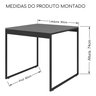 Mesa de Cozinha 2 Lugares Industrial Quadrada 80x80 Pé Metal:preto/preto - 2