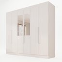 Ver imagem 2 de Guarda Roupa Casal Crsal 6 Portas de Bater 2 Gavetas MDP com Espelhos Branco Multimóveis 177cm