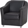 Kit 02 Poltronas Decorativa  Corino Preto Visammer Shop  Estofados - 2