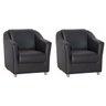 Kit 02 Poltronas Decorativa  Corino Preto Visammer Shop  Estofados - 1
