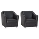 Ver imagem 1 de Kit 02 Poltronas Decorativa Corino Preto Visammer Shop Estofados