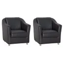 Ver imagem 1 de Kit 02 Poltronas Decorativa Corino Preto Visammer Shop Estofados