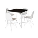 Ver imagem 6 de Mesa Industrial Quadrada Jantar Preta 90Cm Base V Com 4 Cadeiras Brancas Ferro Branco Cor: Preto