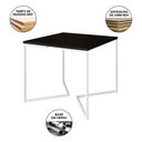 Ver imagem 5 de Mesa Industrial Quadrada Jantar Preta 90Cm Base V Com 4 Cadeiras Brancas Ferro Branco Cor: Preto