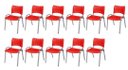 Ver imagem 2 de Cadeira Iso Base Cinza, Igreja, Escola, Escritório - Vermelho Kit 11 Peças