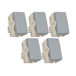 Kit 5 Interruptor Simples 10a Cor Cinza Sleek Margirius Cor:cinza