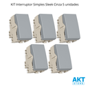 Ver imagem 3 de Kit 5 Interruptor Simples 10a Cor Cinza Sleek Margirius Cor:cinza