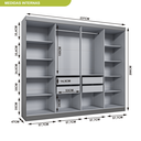 Ver imagem 3 de Guarda-Roupa 8 Portas 4 Gavetas Paris Cinza/Onix