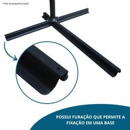 Ombrelone Sombreiro Com Manivela Retrátil 3,0m Com Capa Proteção UV Área Externa Branco Importway - 5
