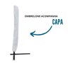 Ombrelone Sombreiro Com Manivela Retrátil 3,0m Com Capa Proteção UV Área Externa Branco Importway - 3