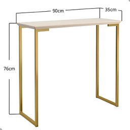 Aparador de Sala Roma Industrial:off-white e Dourado - 2