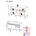 Ver imagem 3 de Balcão de Cozinha Gabinete Pia 150cm 3 Portas 1 Gaveta Milano Multimóveis MP2387 - Vanilla