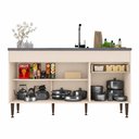 Ver imagem 4 de Balcão de Cozinha Gabinete Pia 150cm 3 Portas 1 Gaveta Milano Multimóveis MP2387 - Vanilla