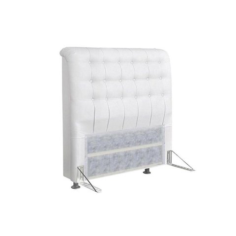 Cabeceira Cama Box Estofada Solteiro Solteiro Dama Courano Branco - Simbal