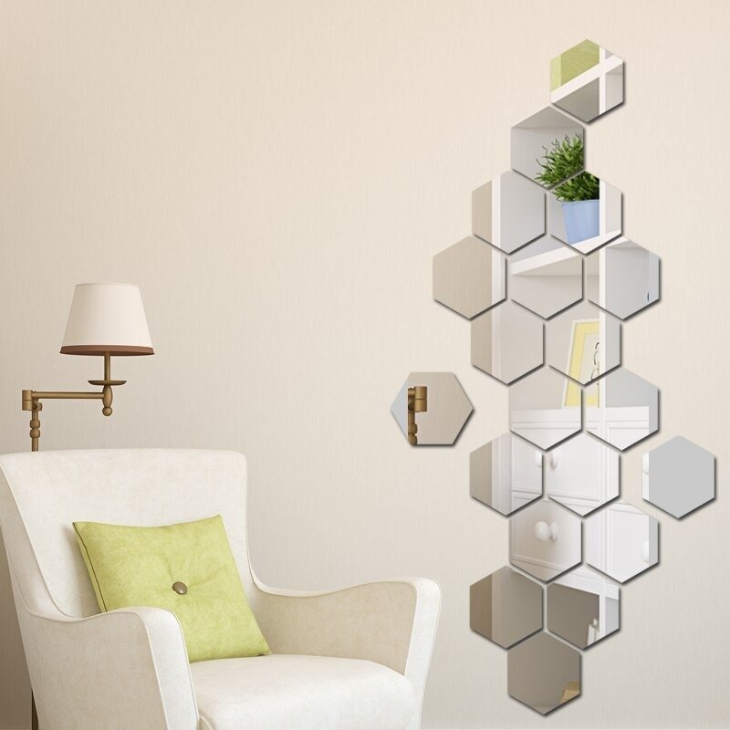 Acrilico Espelhado Hexagonal Facil Instalação 20 Peças Decor - 3