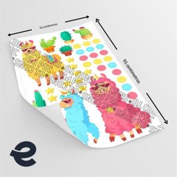 Adesivo kit infantil lhamas coloridas óculos - 2