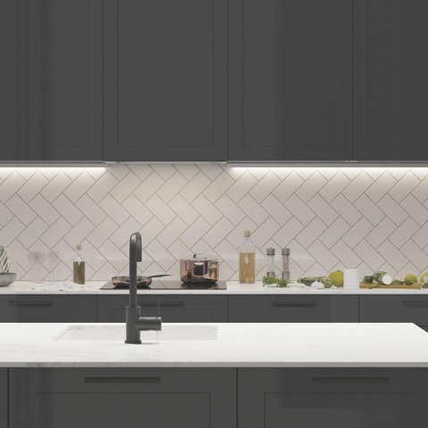 Perfil de Sobrepor Taschibra para Fita de Led Apex 24 com 2 Metros Preto