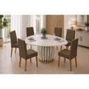 Ver imagem 1 de Mesa Sala Tokyo 136 + 6 Cad Nara Canela DJ Móveis
