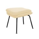 Ver imagem 6 de Poltrona Womb Chair com Puff Bouclê Base Preta Linha Premium Leitura Descanso Sala Moderna - Areia
