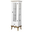 Ver imagem 1 de Cristaleira Vitrine Espelhada Antique Média 1 Porta 2 Prateleiras de Vidro 1 Gaveta 1079e Cera
